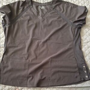 Med Couture Black Scrub Top V-Neck Short Sleeves